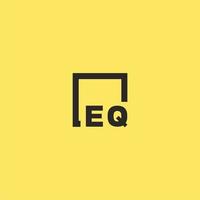 eq eerste monogram logo met plein stijl ontwerp vector