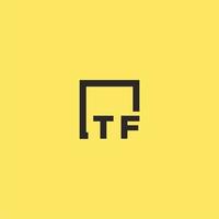 tf eerste monogram logo met plein stijl ontwerp vector