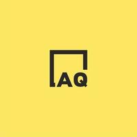 aq eerste monogram logo met plein stijl ontwerp vector