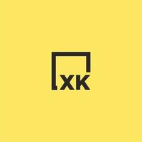 xk eerste monogram logo met plein stijl ontwerp vector