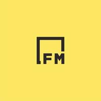 fm eerste monogram logo met plein stijl ontwerp vector