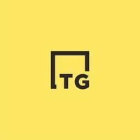 tg eerste monogram logo met plein stijl ontwerp vector