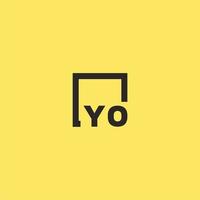 yo eerste monogram logo met plein stijl ontwerp vector
