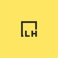 lh eerste monogram logo met plein stijl ontwerp vector