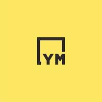 ym eerste monogram logo met plein stijl ontwerp vector