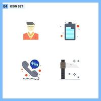 4 gebruiker koppel vlak icoon pak van modern tekens en symbolen van Mens telefoontje leerling elektrisch vakantie bewerkbare vector ontwerp elementen
