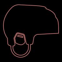 neon hockey helm rood kleur vector illustratie beeld vlak stijl