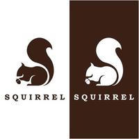 eekhoorn logo en vector met leuze ontwerp