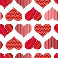 naadloos patroon met rood harten. verschillend rood harten Aan een wit achtergrond. vector Valentijn illustratie.