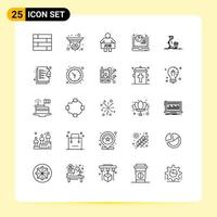 25 creatief pictogrammen modern tekens en symbolen van ontwerp analytics Mens seo analyse bewerkbare vector ontwerp elementen