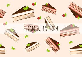 Tiramisu Cake Flat Vector Patroon