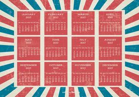 Patriottische Stijl Grunge 2017 Kalender vector