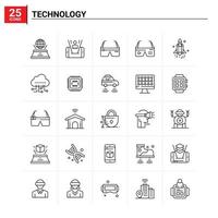 25 technologie icoon reeks vector achtergrond