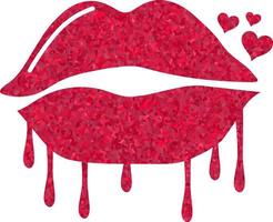 valentijnsdag dag schitteren lippen vector