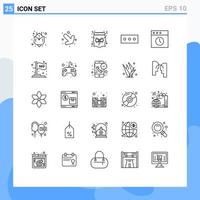 reeks van 25 modern ui pictogrammen symbolen tekens voor afzet vlag Kerstmis Mac app bewerkbare vector ontwerp elementen