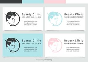 Man Face Silhouette Visitekaartje Met Logo Vector Set