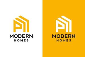 logo ontwerp van p in vector voor bouw, huis, echt landgoed, gebouw, eigendom. minimaal geweldig modieus professioneel logo ontwerp sjabloon Aan dubbele achtergrond.