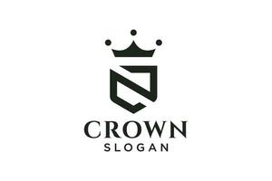 wijnoogst kroon logo en brief z symbool. modern luxe merk element teken. vector illustratie.