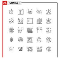 25 algemeen pictogrammen voor website ontwerp afdrukken en mobiel apps. 25 schets symbolen tekens geïsoleerd Aan wit achtergrond. 25 icoon pak. vector