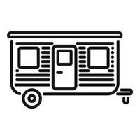 camping auto aanhangwagen icoon schets vector. caravan auto vector