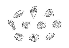 Gratis Japanse Voedsel Hand Getekende Pictogram Vector