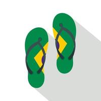 omdraaien flops in Brazilië vlag kleuren icoon, vlak stijl vector