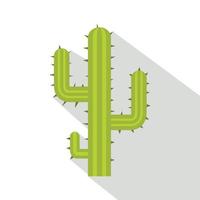 groen cactus icoon, vlak stijl vector