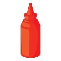 fles van ketchup icoon, tekenfilm stijl vector