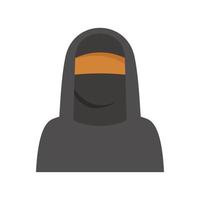 immigrant moslim vrouw icoon vlak geïsoleerd vector