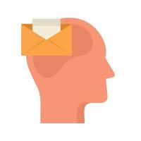 mail neuromarketing icoon vlak geïsoleerd vector