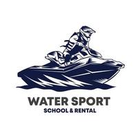 Jet ski watersport racing vector illustratie ontwerp, perfect voor evenement en club team logo ontwerp