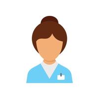 vrouw verpleegster icoon vlak geïsoleerd vector