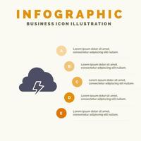 macht wolk natuur voorjaar zon solide icoon infographics 5 stappen presentatie achtergrond vector