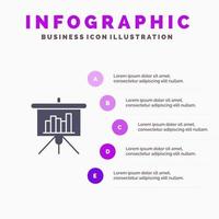 presentatie schoolbord Power Point verslag doen van solide icoon infographics 5 stappen presentatie achtergrond vector