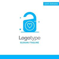 label liefde hart bruiloft blauw solide logo sjabloon plaats voor slogan vector