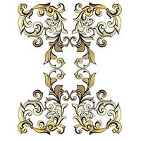 vector damast vintage barokke scroll ornament swirl. Victoriaanse monogram heraldische schild werveling. retro bloemen blad patroon grens gebladerte antiek acanthus kalligrafie gegraveerd tattoo.tile decor element