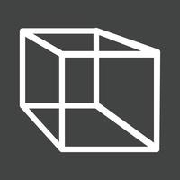 kubus lijn omgekeerd icoon vector