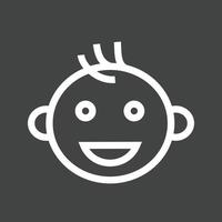 glimlachen baby lijn omgekeerd icoon vector