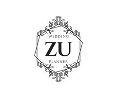 zu initialen brief bruiloft monogram logos verzameling, hand- getrokken modern minimalistisch en bloemen Sjablonen voor uitnodiging kaarten, opslaan de datum, elegant identiteit voor restaurant, boetiek, cafe in vector