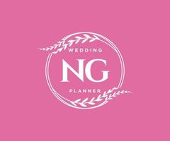 ng initialen brief bruiloft monogram logos verzameling, hand- getrokken modern minimalistisch en bloemen Sjablonen voor uitnodiging kaarten, opslaan de datum, elegant identiteit voor restaurant, boetiek, cafe in vector