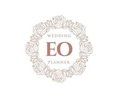 eo initialen brief bruiloft monogram logos verzameling, hand- getrokken modern minimalistisch en bloemen Sjablonen voor uitnodiging kaarten, opslaan de datum, elegant identiteit voor restaurant, boetiek, cafe in vector