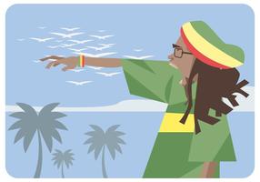 Reggae vocalist vector