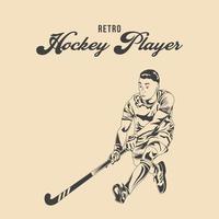 retro hockey speler vector illustratie