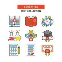 onderwijs en aan het leren online icoon vector