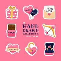Valentijn dag stickers reeks vector