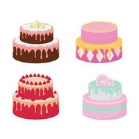 vector illustratie van cakes verzameling