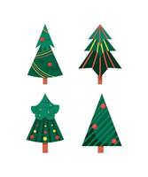 geometrie kerstbomen in vlakke stijl vector