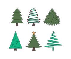 set van kerstboom vector