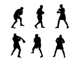 boxers silhouetten set vector