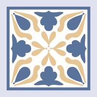 vector naadloos Marokkaans mozaïek- tegel met kleurrijk lapwerk. wijnoogst blauw Portugal azulejo, Mexicaans talavera, Italiaans majolica ornament, arabesk motief of Spaans keramisch mozaïek-